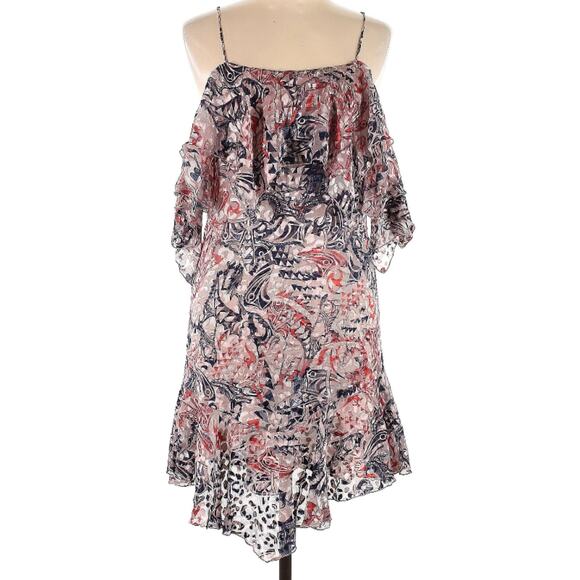 IRO Beverley Silk Blend Velvet Burnout Drapey Mini Dress 34 US 2 XS - Picture 4 of 10